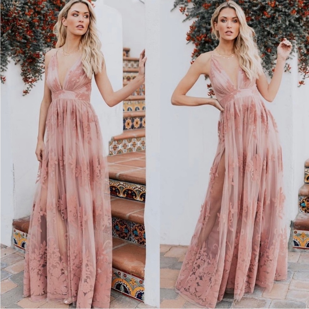 Blush Floral Maxi Dress